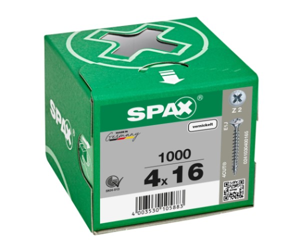 ¡SUPERPRECIO! Tirafondo bisagra de cocina SPAX 4x16 o 4x20 en caja de 1.000
